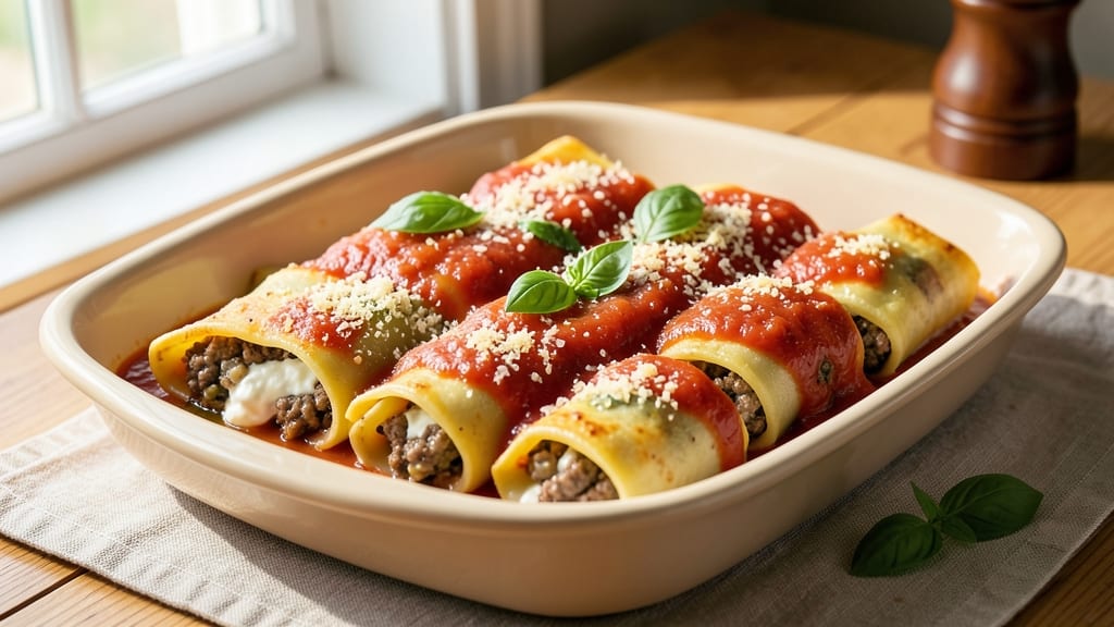 Beef and Ricotta Cannelloni Recipe: Cheesy Stuffed Pasta Baked to Bubble-Over Perfection