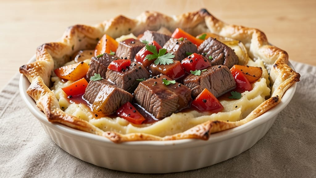 Beef and Veg Pie Recipe: Flaky Crust Holds Savory Meat and Root Filling