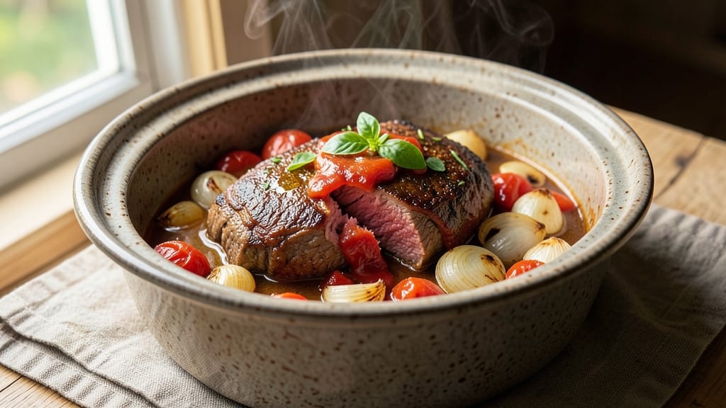 Beef and Tomato Slow Cooker Recipe: Deep-Flavored Stew with Caramelized Fond Magic