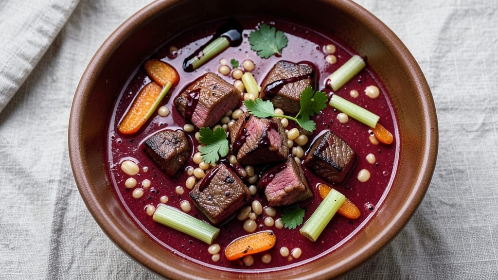 Beef Barley Soup Recipe With Red Wine: Deep-Red Complexity and Chewy Barley Bites