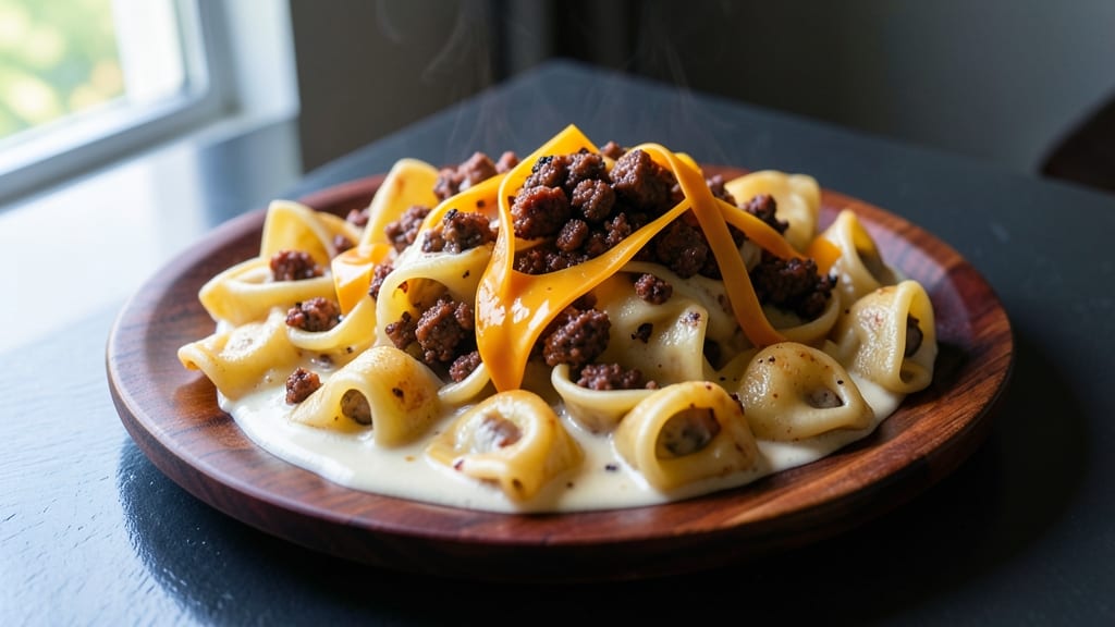 Beef and Cheese Tortellini Recipe: Buttery Cheese Pool With Al Dente Bites