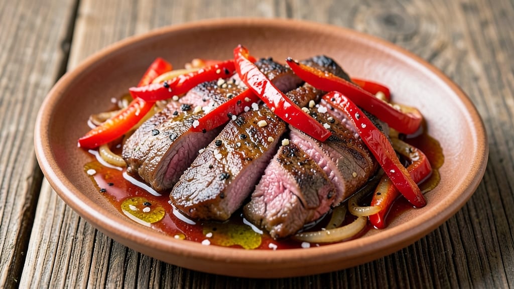 Beef and Red Pepper Recipe: Wok-Seared Crunch Meets Silky Tomato Fond Magic