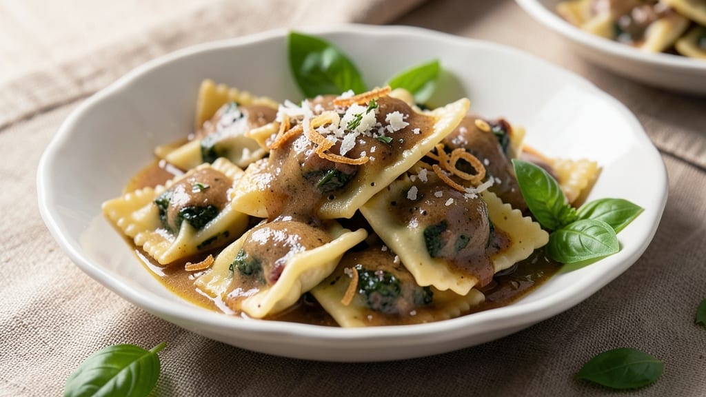 Beef and Spinach Ravioli Recipe: Handmade Pasta With Rich Cheese-Stuffed Bites