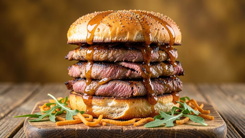 BBQ Roast Beef Sandwiches Recipe: Smoky Caramelized Crust and Juicy Layers