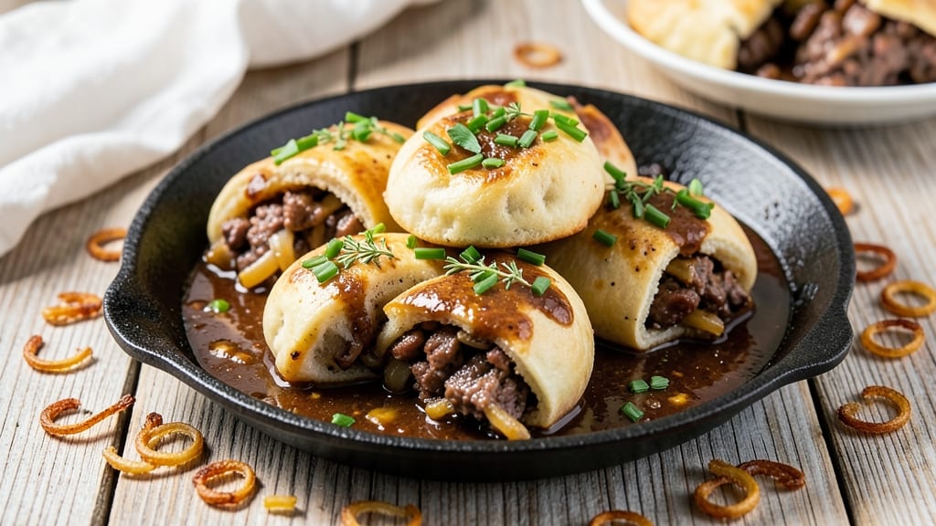 Beef Bierocks Recipe: Flaky Pastry Bites Stuffed With Juicy Beef and Caramelized Onions