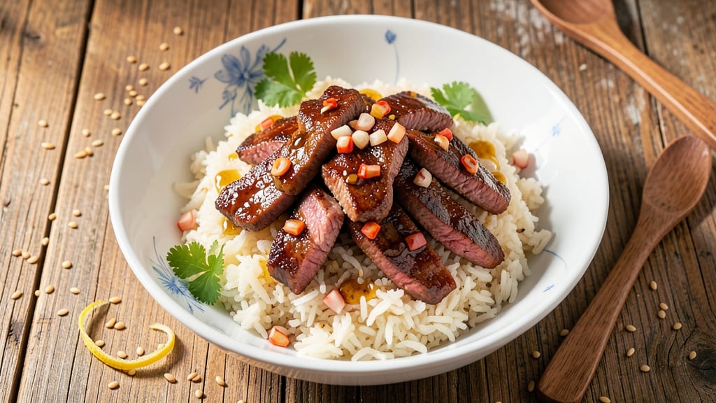Asian Beef Tips and Rice Recipe: Wok-Seared Crunch With Fragrant Jasmine Rice