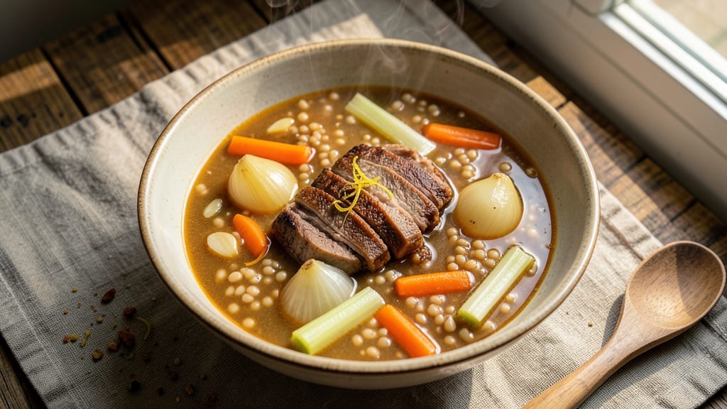 Beef Barley Soup Recipe Ingredients: Hearty Winter Stew With Earthy Mushroom Depth