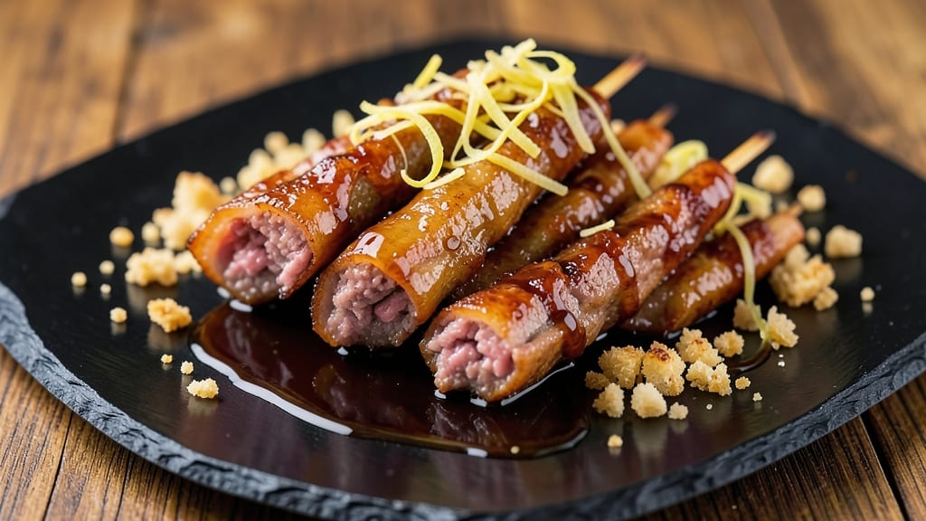 Beef and Pork Snack Sticks Recipe: Crispy Bites with Umami-Packed Soy-Ginger Gloss