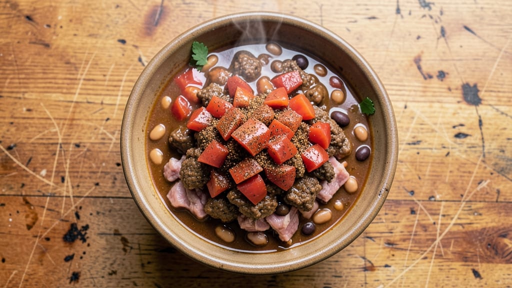 Beef and Pork Chili Recipe: Crock Pot Spice Bomb With Crispy Top