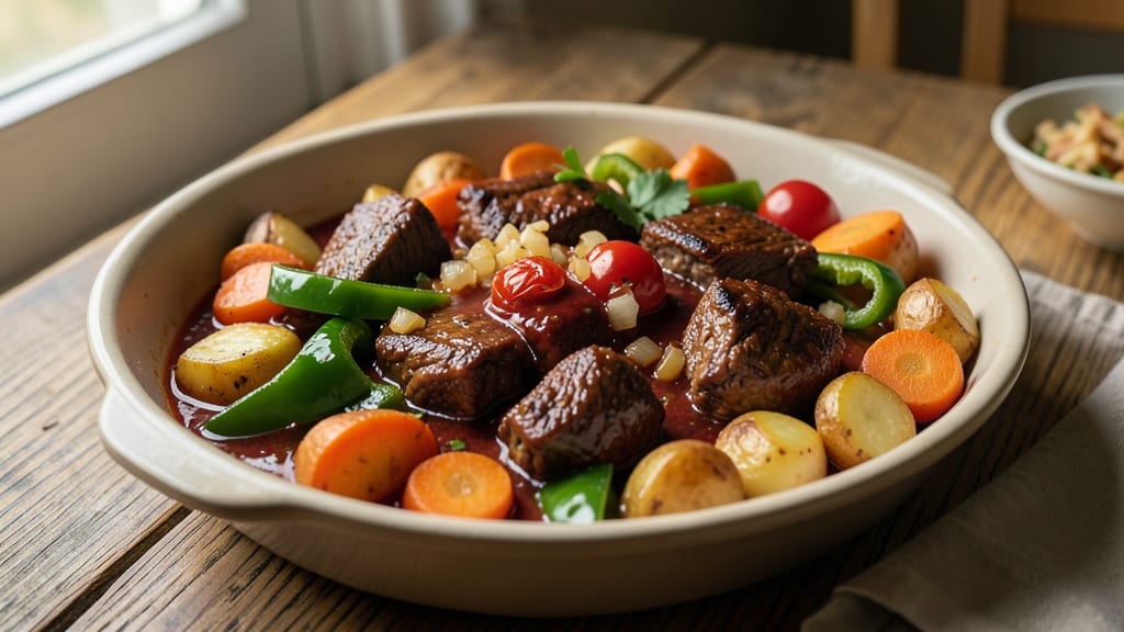 Beef Afritada Pinoy Recipe: Tomato-Soy Stew With Tender Beef Threads