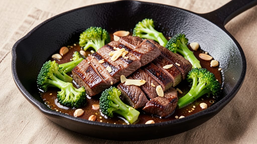 Beef and Broccoli Skillet Recipe: Skillet-Seared Crunch With Silky Soy-Ginger Gloss