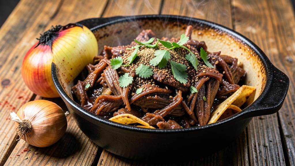 Beef Barbacoa Dutch Oven Recipe: Slow-Simmered Spice Bomb With Crispy Tortilla Topping