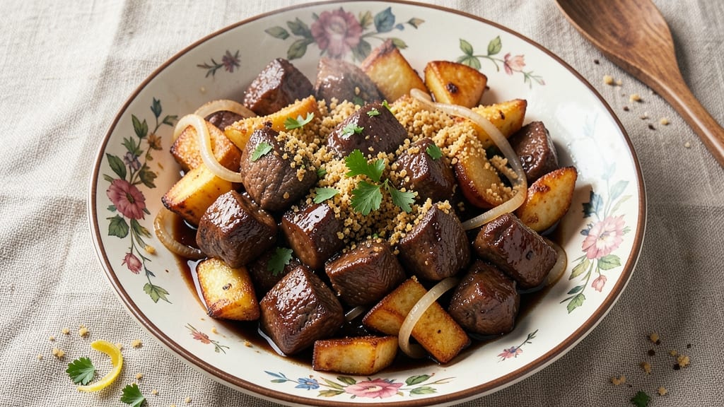 Beef and Hash Browns Recipe: Crispy Potato Topping With Juicy Steak Bites