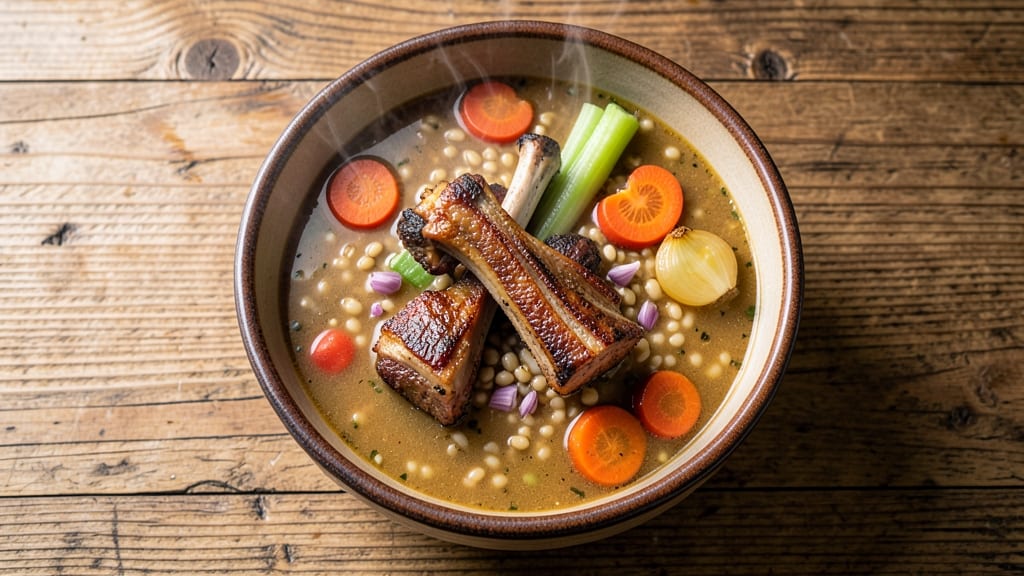Beef Barley Soup Recipe with Prime Rib Bones: Deep Umami Broth From Bone-Rich Flavor
