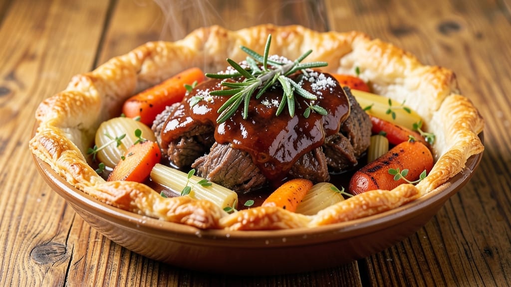 Banquet Beef Pot Pie Recipe: Flaky Crust Hugs Savory Meat and Veggie Filling