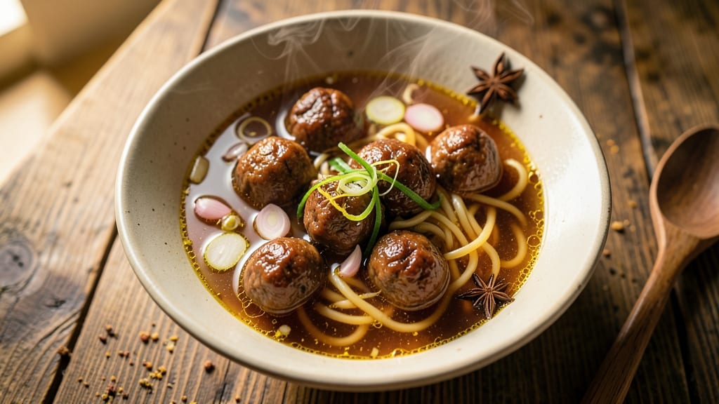 Beef Ball Noodle Soup Recipe: Chewy Meatballs and Slurp-Worthy Egg Noodles