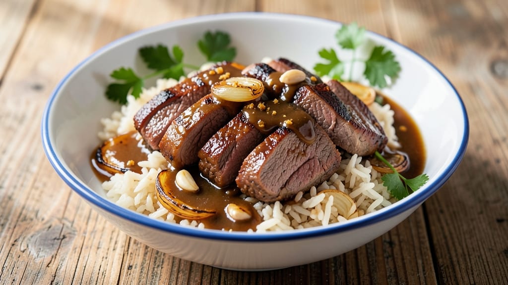 Beef and Gravy Over Rice Recipe: One-Pot Richness With Savory Beef Threads