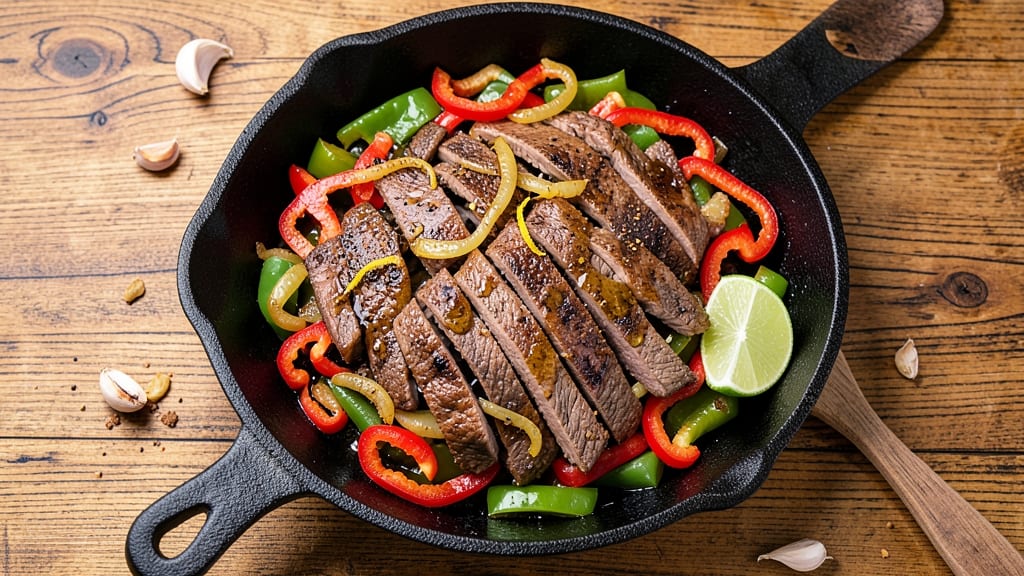 Angus Beef Fajitas Recipe: Skillet-Sizzled Crisp With Caramelized Peppers