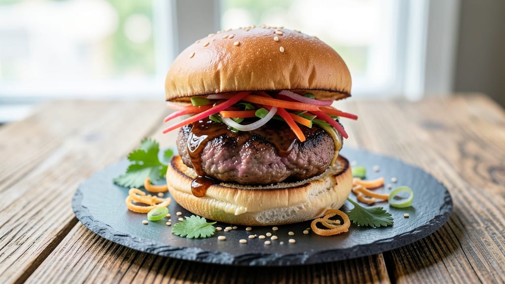 Asian Beef Burgers Recipe: Sweet Chili Crisp With Juicy Mushroom Swirls