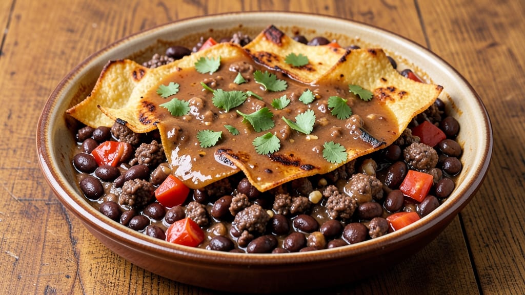 Beef and Black Bean Casserole Recipe: Cheesy Tortilla Topping Meets Hearty Spiced Filling