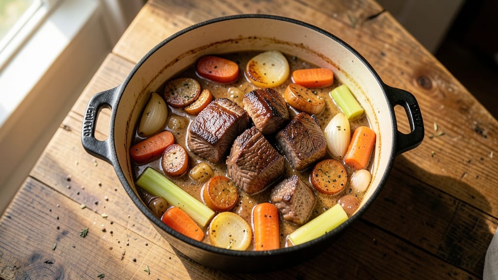 Beef and Sausage Stew Recipe: Deep-Braised Richness With Caramelized Fond Magic