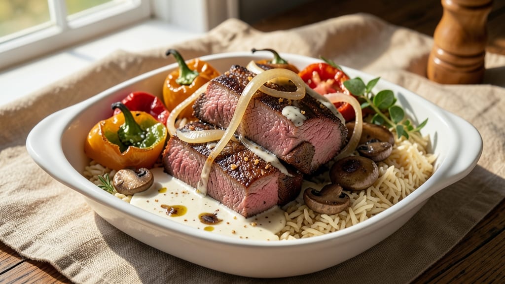 Beef Ala King Recipe: Creamy Mushroom and Peppers Over Rice