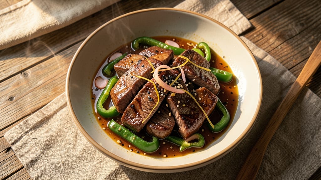 Beef and Green Pepper Stir Fry Recipe: Bold Wok Heat With Charred Peppers and Quick-Cooked Beef