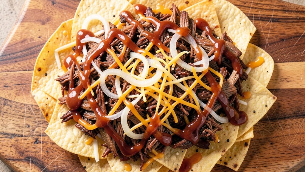 BBQ Beef Nachos Recipe: Smoky Cheese Rivers and Crispy Tortilla Bites