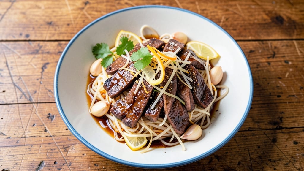 Beef and Glass Noodles Recipe: Wok-Hot Soy Ginger Crunch With Silky Noodles