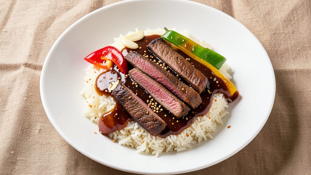Beef and Pepper Rice Bowl With Hoisin Sauce Recipe: Wok-Hot Crunch Meets Silky Sweet-Spiced Gloss
