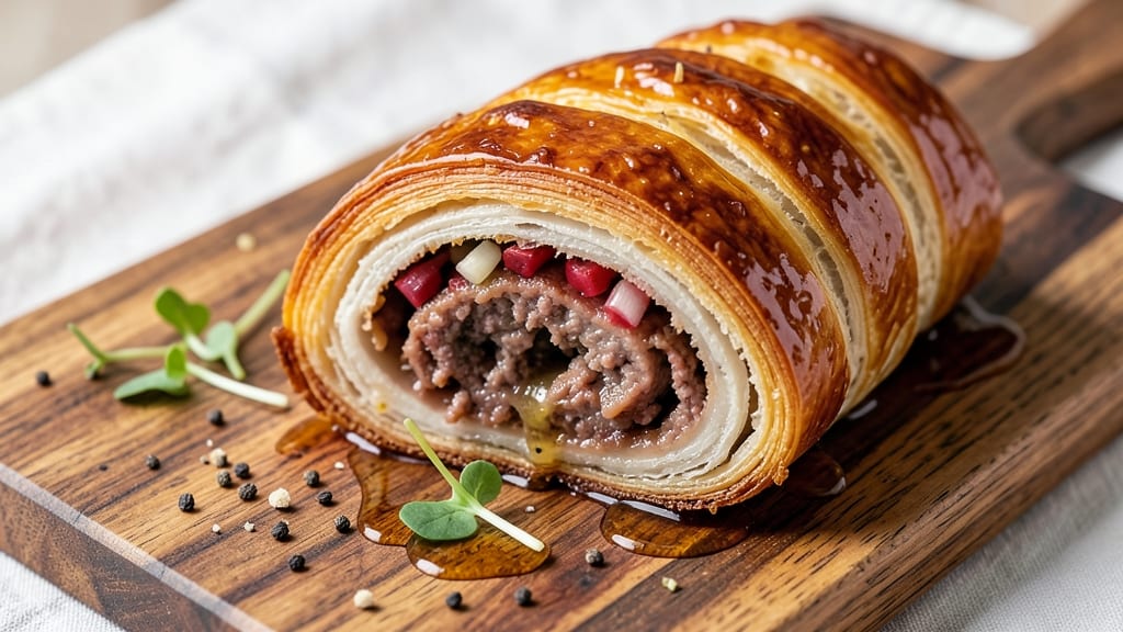 Beef and Pork Sausage Rolls Recipe: Flaky Pastry Wrapped in Savory Spice